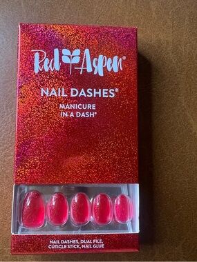 Red Aspen Nail Dashes Press-On Nails - Red Hot Reign. Acrylic. NIB